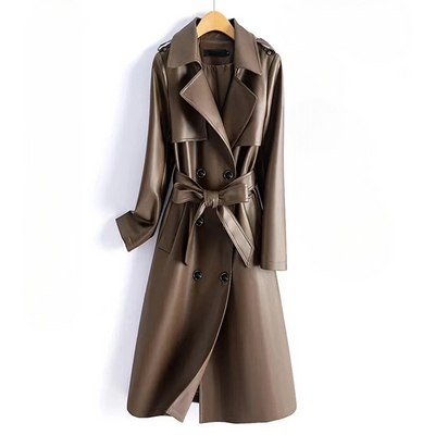 Heliana Leather Trench Coat