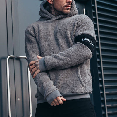 Men’s Hoodie – Soft Fleece – Relaxed Fit – Kangaroo Pocket – Ribbed Trim – Arm Patch