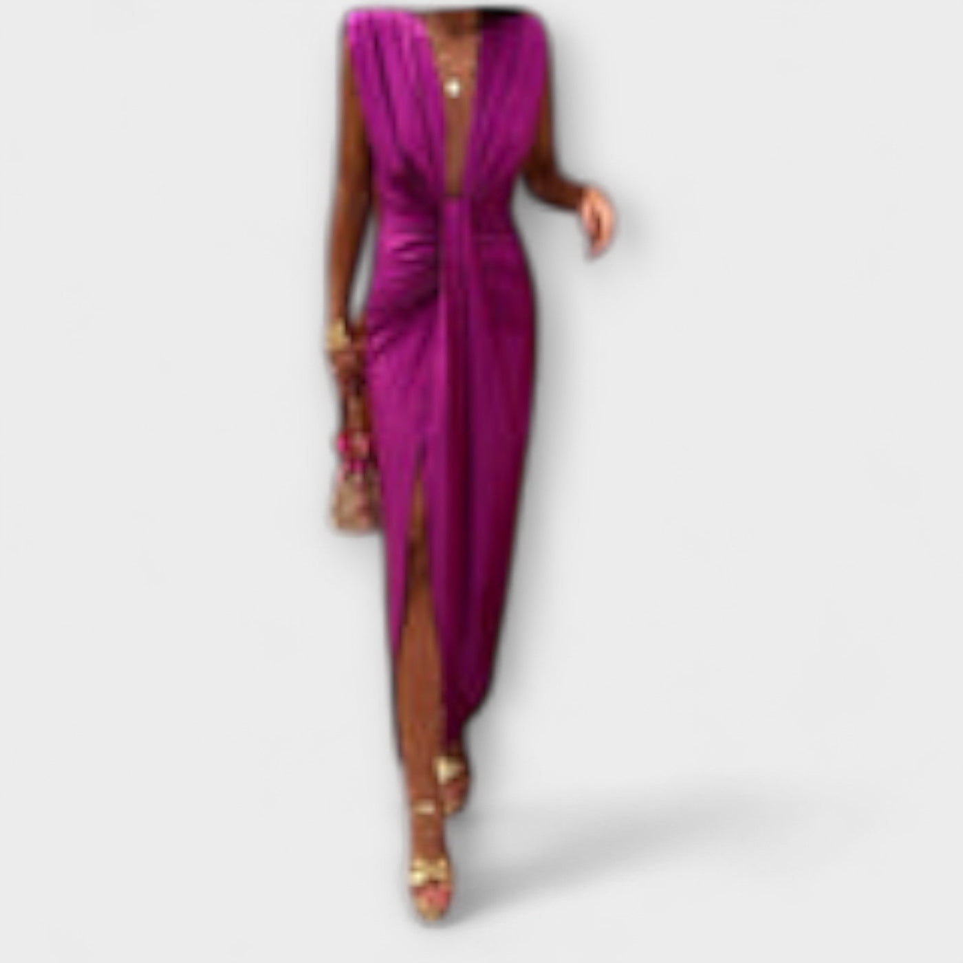 Leonora - Sophisticated Deep V-Neck Dress