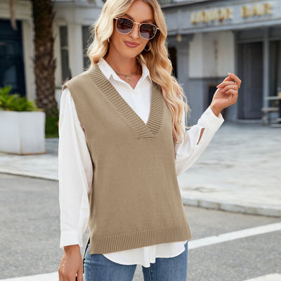 Valeria™ | Fitted V-Neck Knit Vest