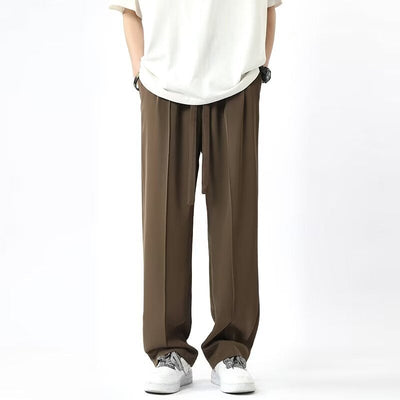 Unisex Wide-Leg Trousers – High Waist – Lightweight Draped Fit – Full Length Casual