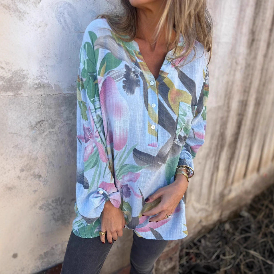 NORTHLINE STUDIO | TROPICAL PRINT BLOUSE
