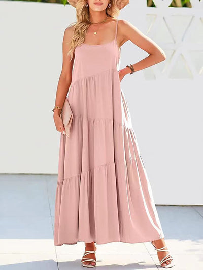 Women's Maxi Dress - Spaghetti Strap - Tiered Flow - Summer Attire