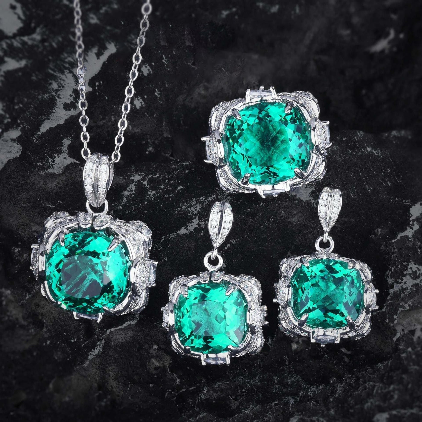Velora Thandrelle Aquamarine Set | White Gold 14k