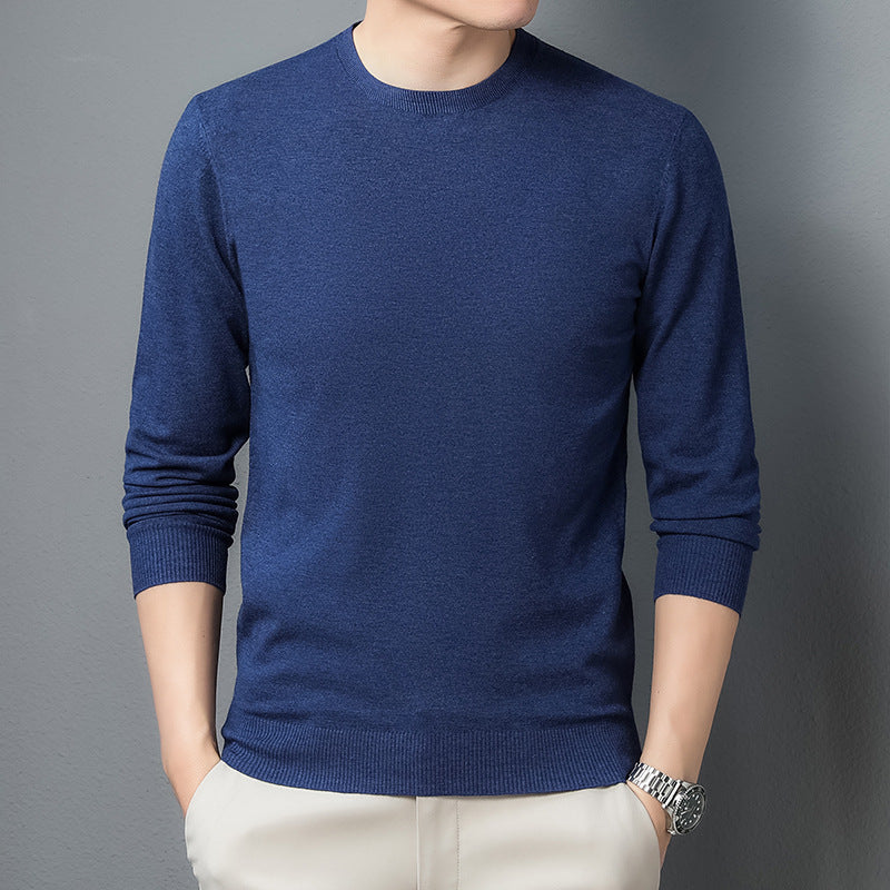 Men’s Crew Neck Sweater – Slim Fit – Cotton Blend Knit – Long Sleeve Casual Style