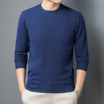 Men’s Crew Neck Sweater – Slim Fit – Cotton Blend Knit – Long Sleeve Casual Style