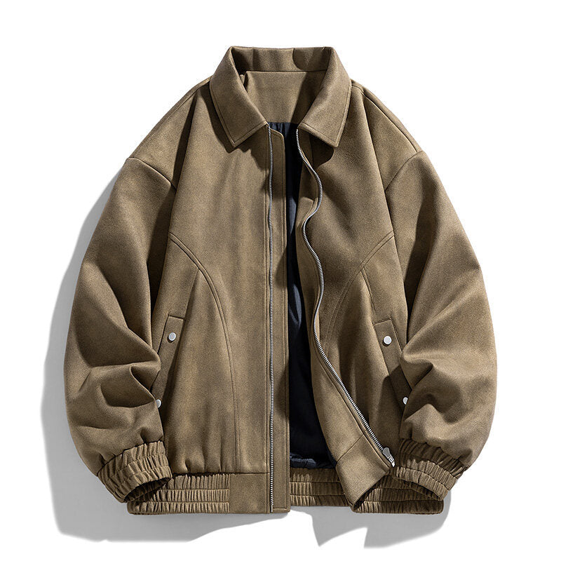 Novel Suede Bomber Jacket