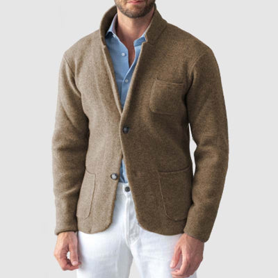 Men’s Blazer – Slim Fit – Wool Blend – Notched Lapel – Two-Button Casual Style