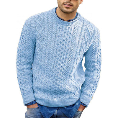 Men’s Pullover Sweater – Slim Fit Cable Knit – Soft Knit Ribbed Trim Casual Wear