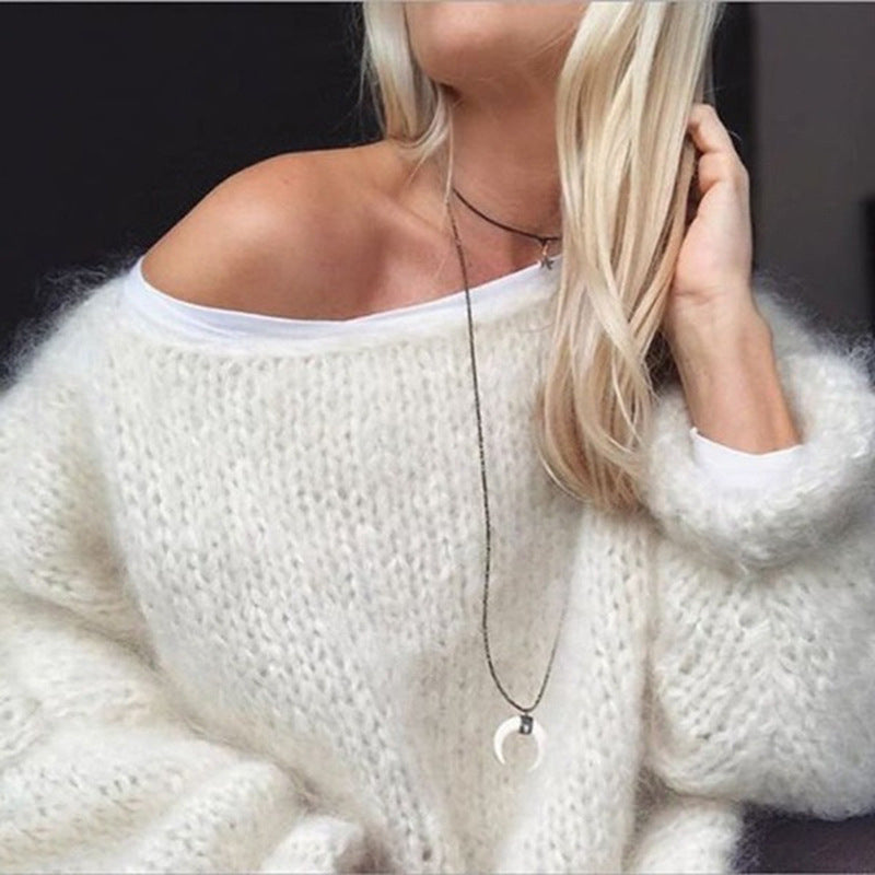 Women’s Oversized Sweater – Chunky Knit – Mohair Texture – Longline Relaxed Fit