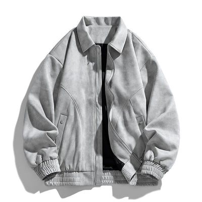 Novel Suede Bomber Jacket
