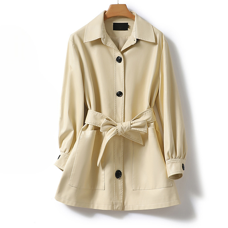 Maribel Belted Leather Coat