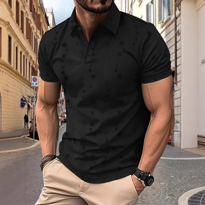 Men’s Polo Shirt – Slim Fit – Distressed Style – Breathable Cotton Blend – Short Sleeve