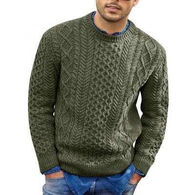 Men’s Pullover Sweater – Slim Fit Cable Knit – Soft Knit Ribbed Trim Casual Wear