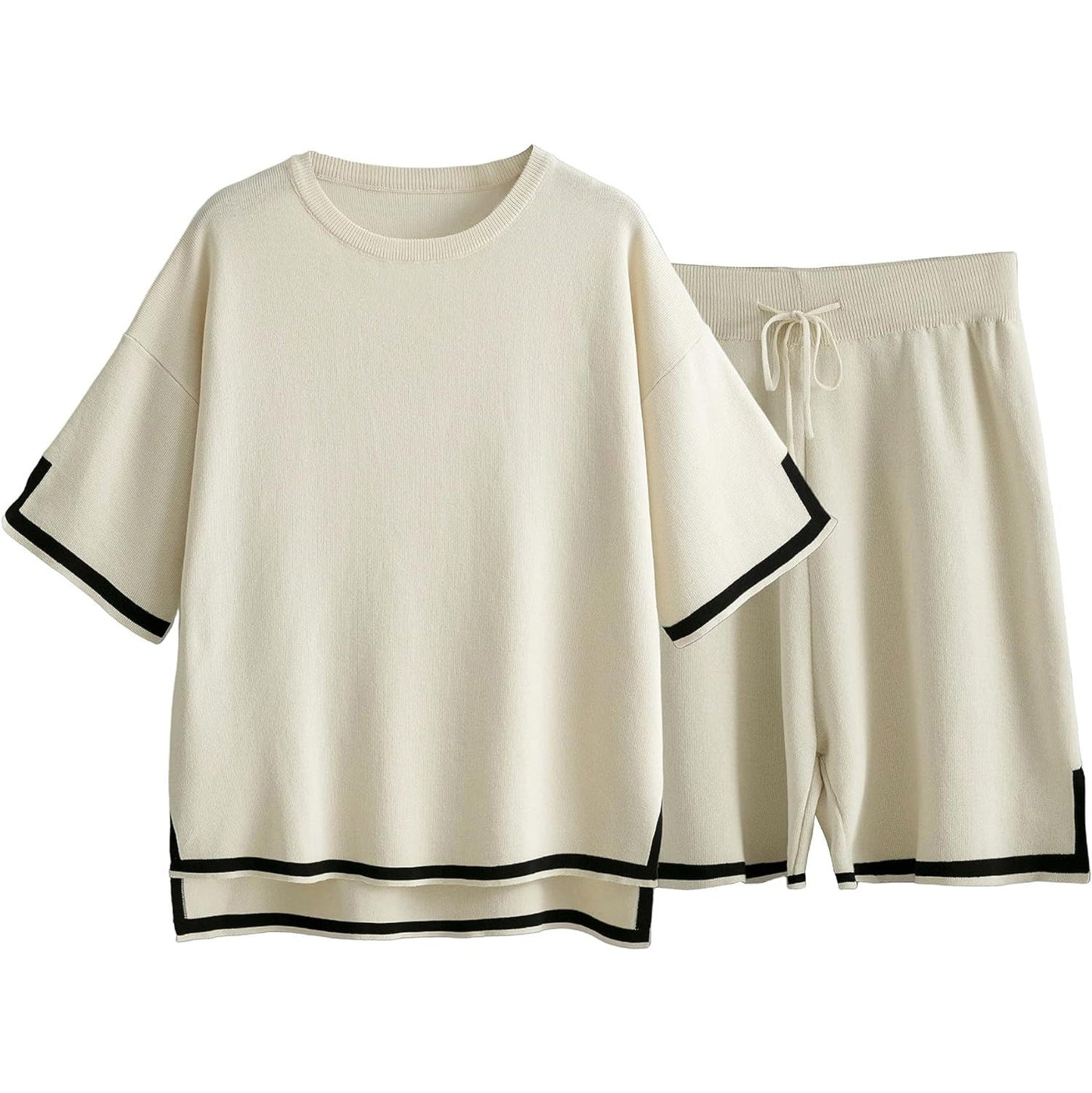 Women’s Knit Sweater Set – Relaxed Fit – Breathable Fabric – Ribbed Trim – Crew Neck