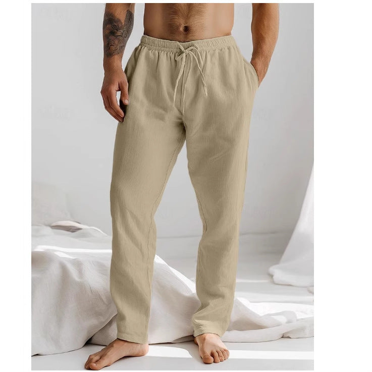 Men’s Linen Pants – Relaxed Fit – Breathable Lightweight Fabric – Drawstring Waist