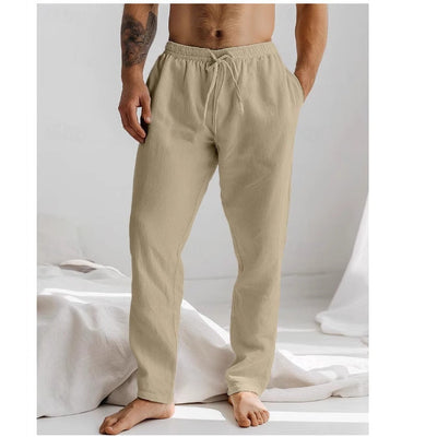 Men’s Linen Pants – Relaxed Fit – Breathable Lightweight Fabric – Drawstring Waist