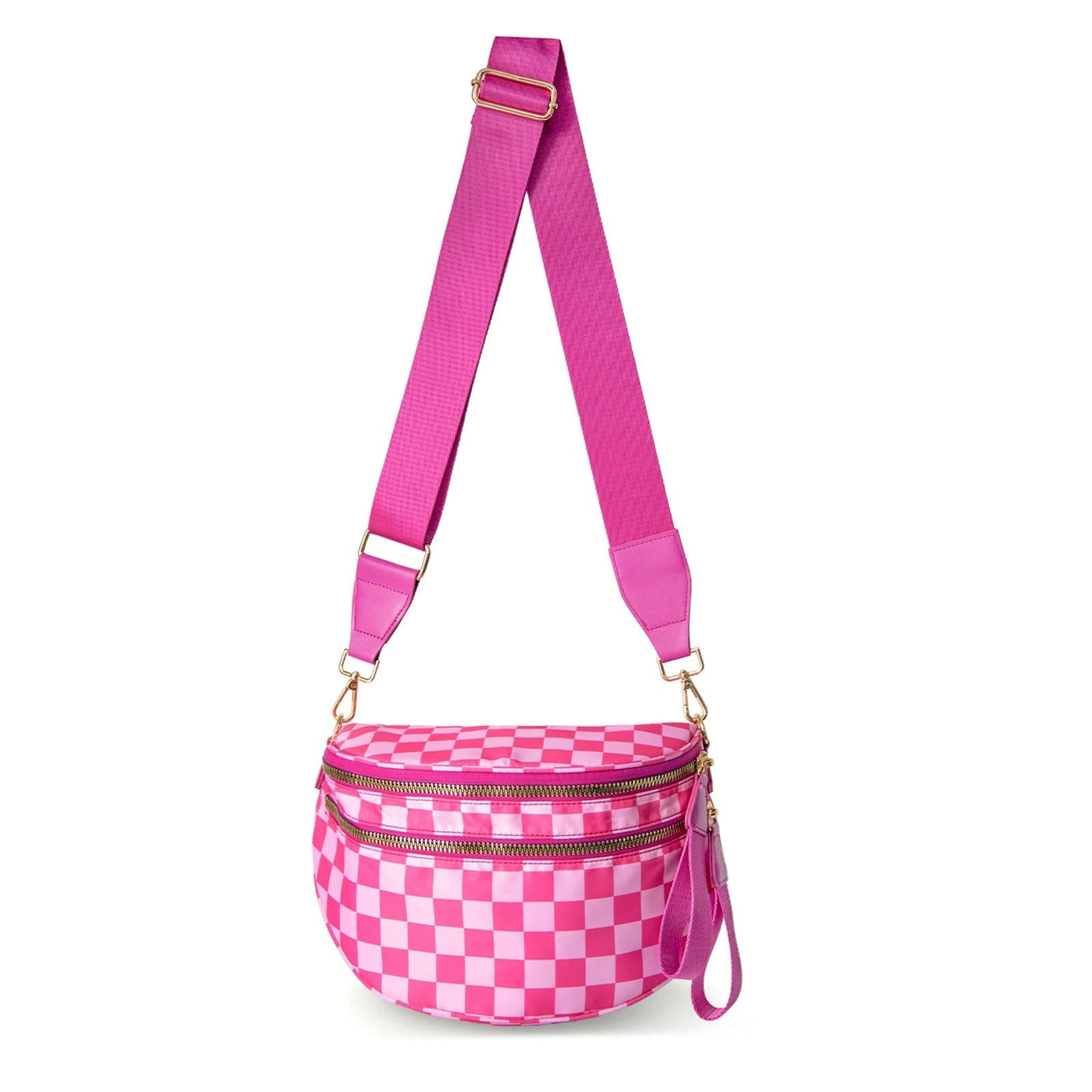 Cross Body Checkered Bum Sling Bag