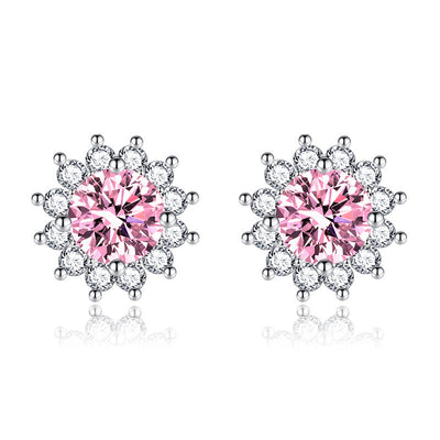 Sunlit Muse Earrings Pink | White Gold 18k