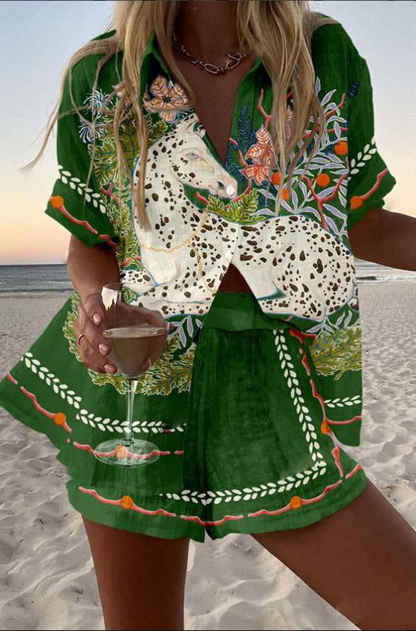 Beatrice | Horse Print Linen Co‑ord