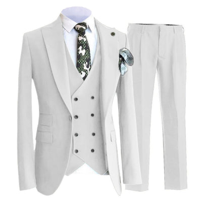 Men’s Formal Waistcoat – Slim Fit – Wool Blend – Double-Breasted – Peaked Lapel