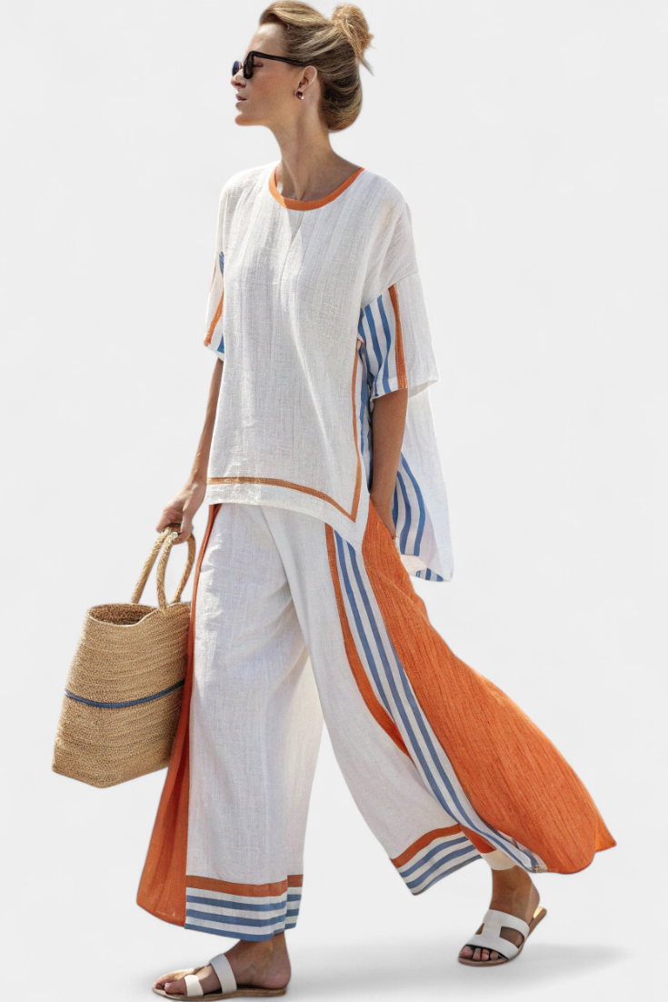 Sofia | Bamboo Linen Stripe Set