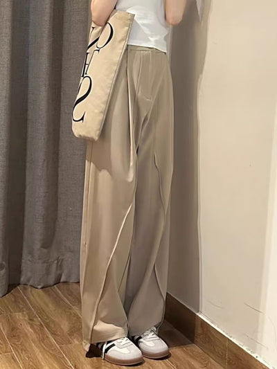 Unisex Tailored Pants – High Waist – Straight Leg – Soft Drape – Full Length