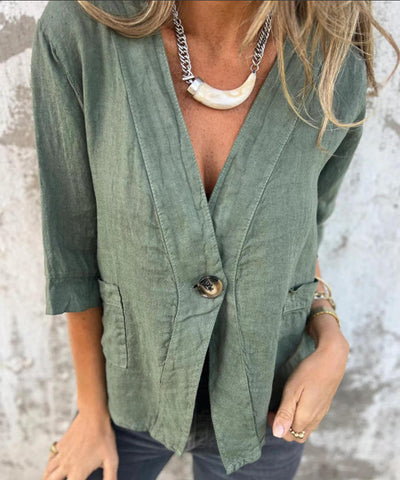 NORTHLINE STUDIO | RELAXED SINGLE-BUTTON BLOUSE