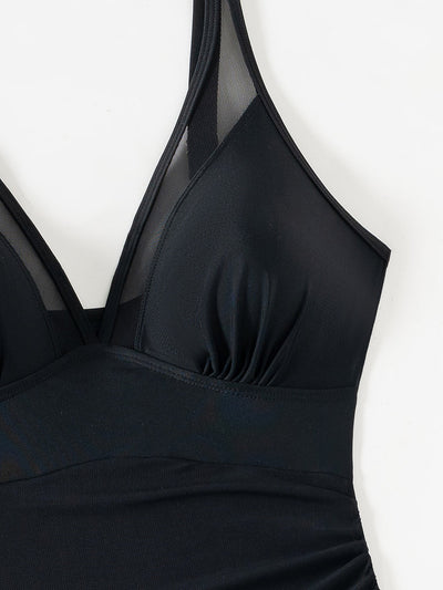 Luba – Slimming Mesh Swimsuit with Built-In Sarong