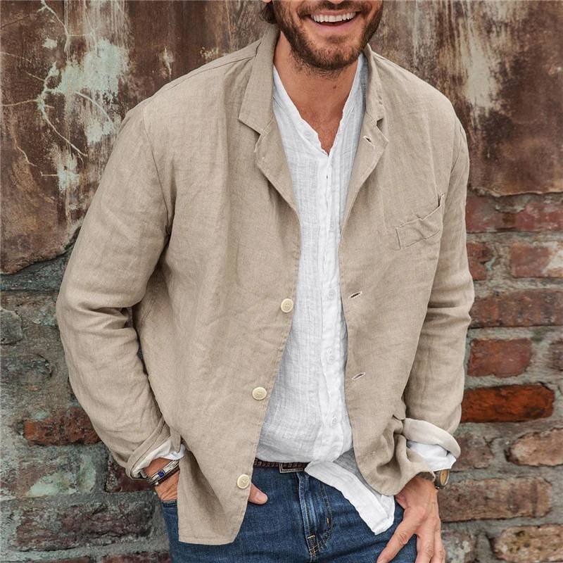 Men’s Blazer – Relaxed Fit – Long Sleeve Casual Lightweight