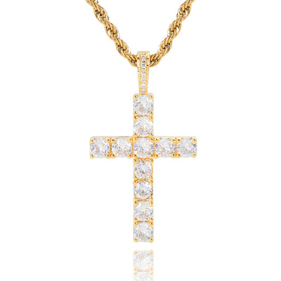 Moissanite cross necklace | White Gold