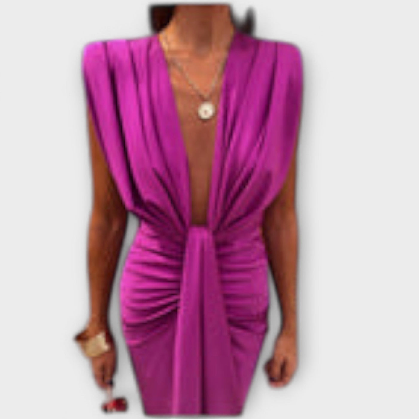 Leonora - Sophisticated Deep V-Neck Dress