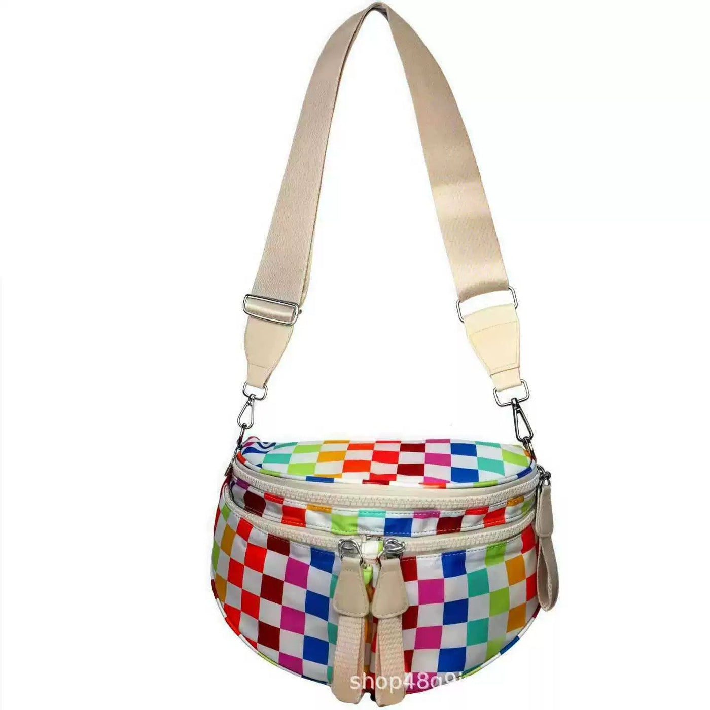 Cross Body Checkered Bum Sling Bag