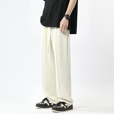 Unisex Wide-Leg Trousers – High Waist – Lightweight Draped Fit – Full Length Casual