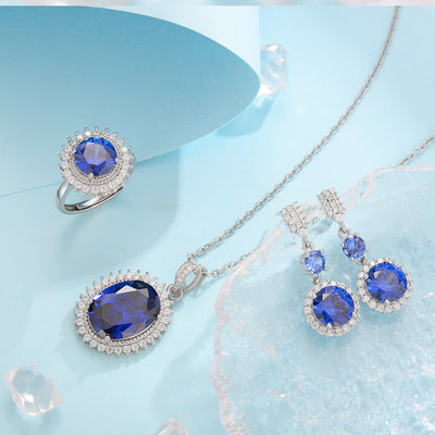 Aurielle Solwyn Blue Set | White Gold 16k