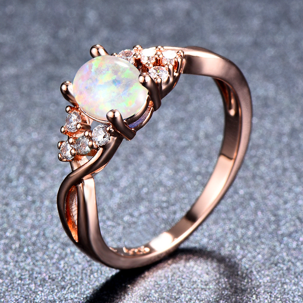 Sylva Moonhart White Ring | Rose Gold 14k