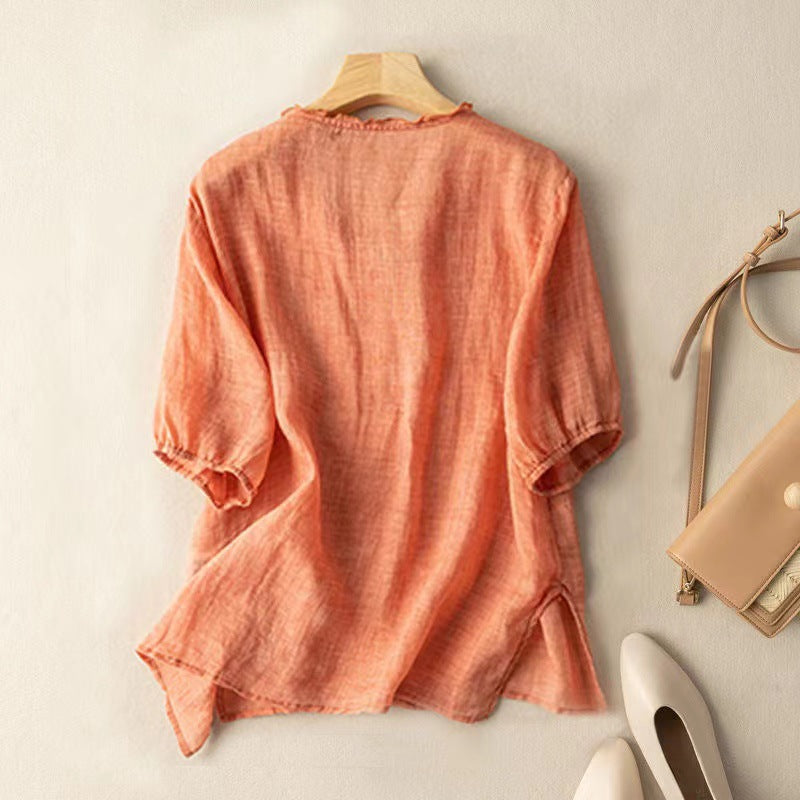SARAH LINEN BLOUSE