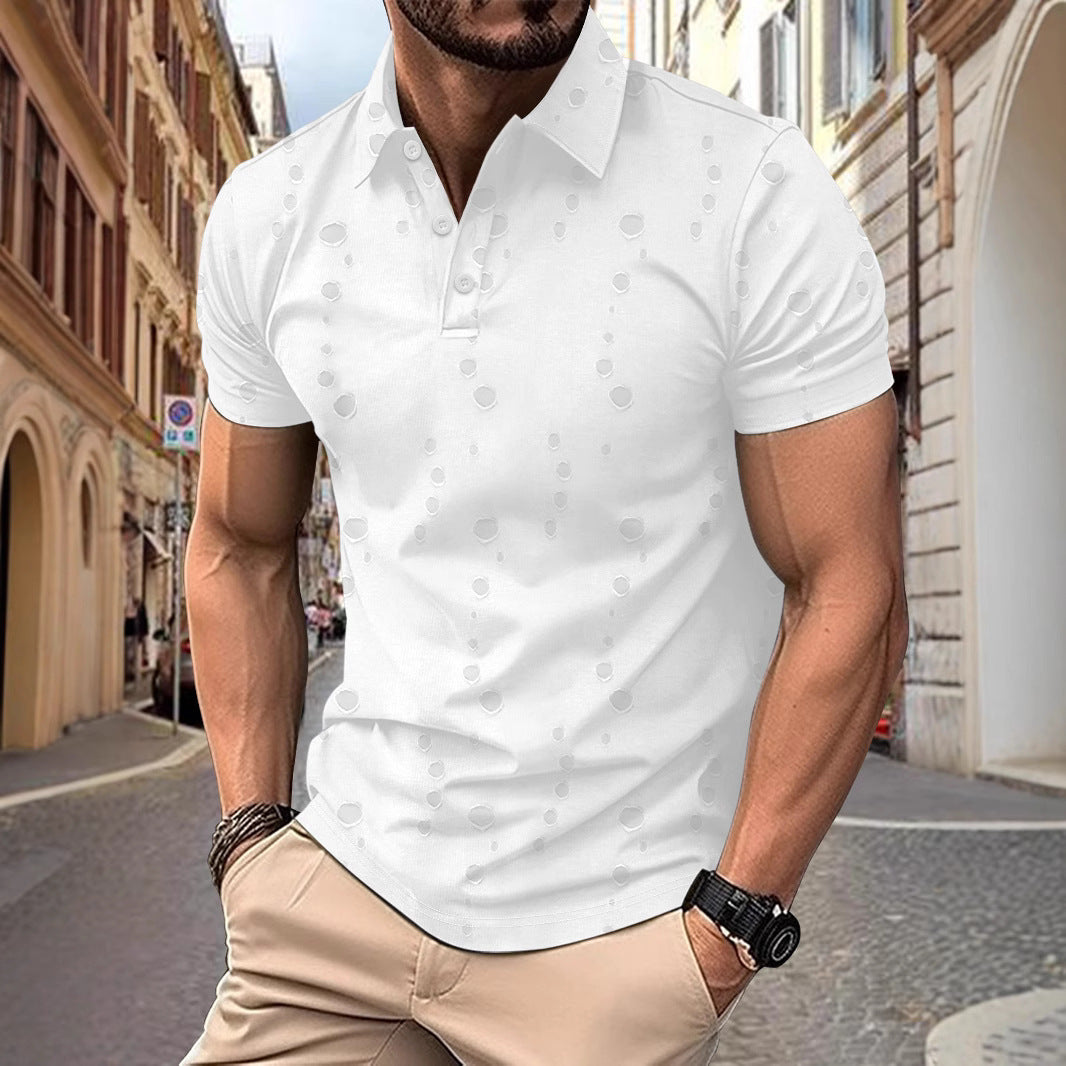 Men’s Polo Shirt – Slim Fit – Distressed Style – Breathable Cotton Blend – Short Sleeve