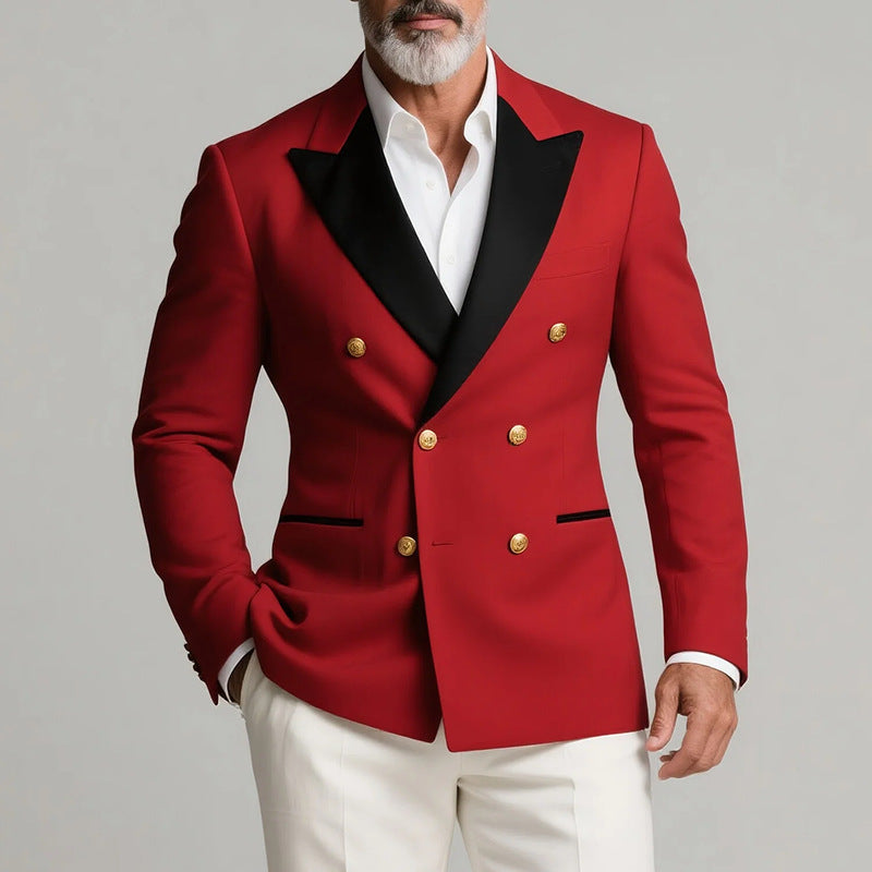 Men’s Tuxedo Jacket – Tailored Fit – Wool Blend – Peaked Lapel – Double-Breasted Formal Wear