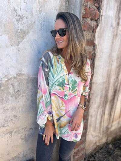 NORTHLINE STUDIO | TROPICAL PRINT BLOUSE