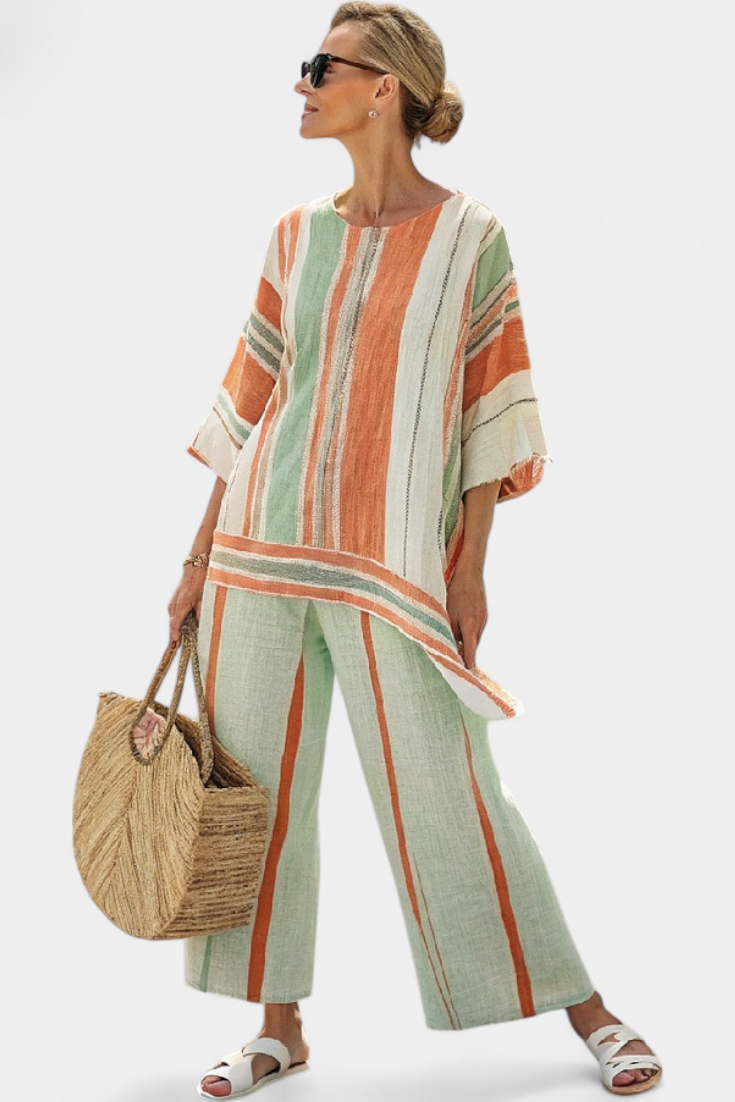 Isabella | Refined Bamboo Linen Stripe Co‑ord