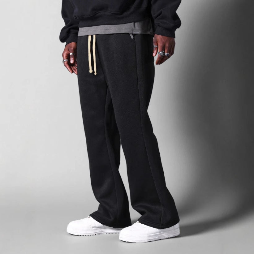 Men’s Sweatpants – Cotton Fleece – Relaxed Fit – Flared Leg – Drawstring Waist