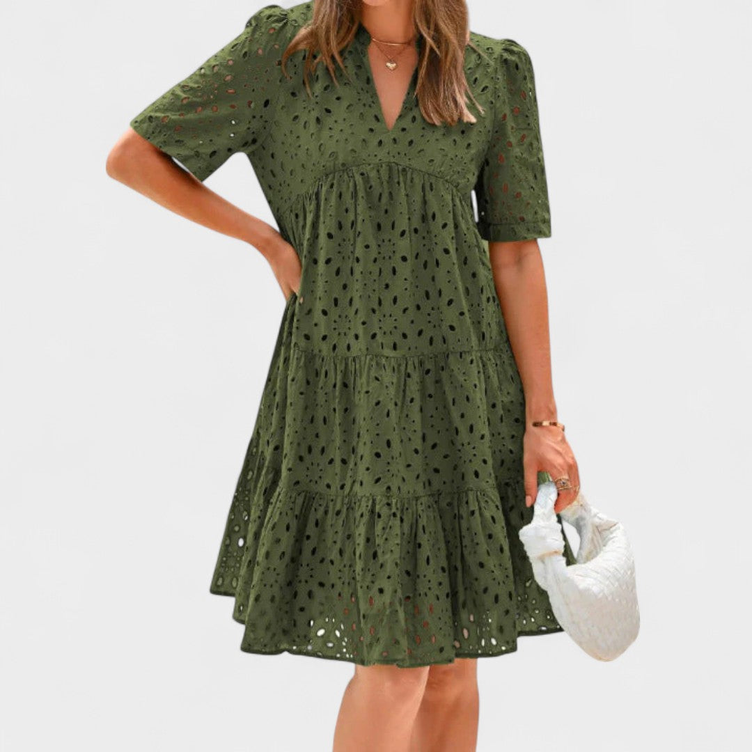 MADELINE | EYELET TIERED DRESS