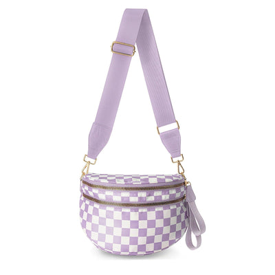 Cross Body Checkered Bum Sling Bag