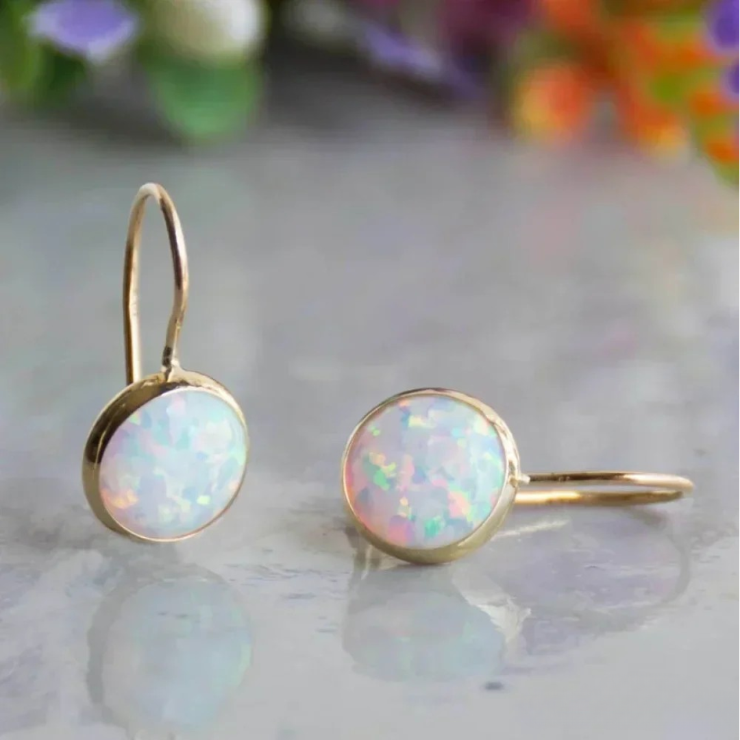 Opal | Vintage Gold Earrings
