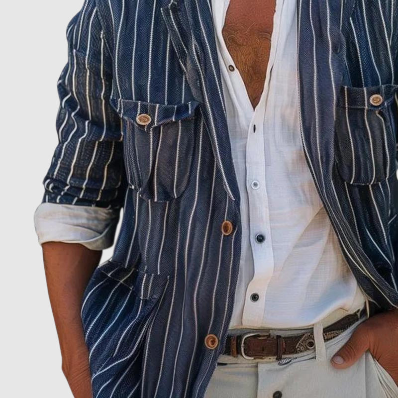 Olivier Marquisé Retro Striped Shirt