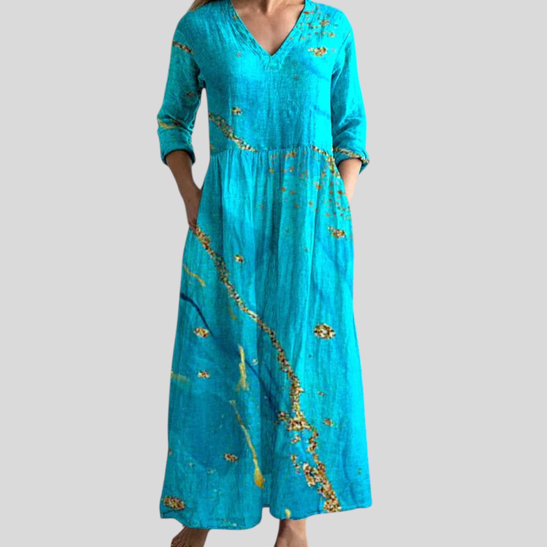 Ivory | Floral Whimsy Boho Maxi Dress