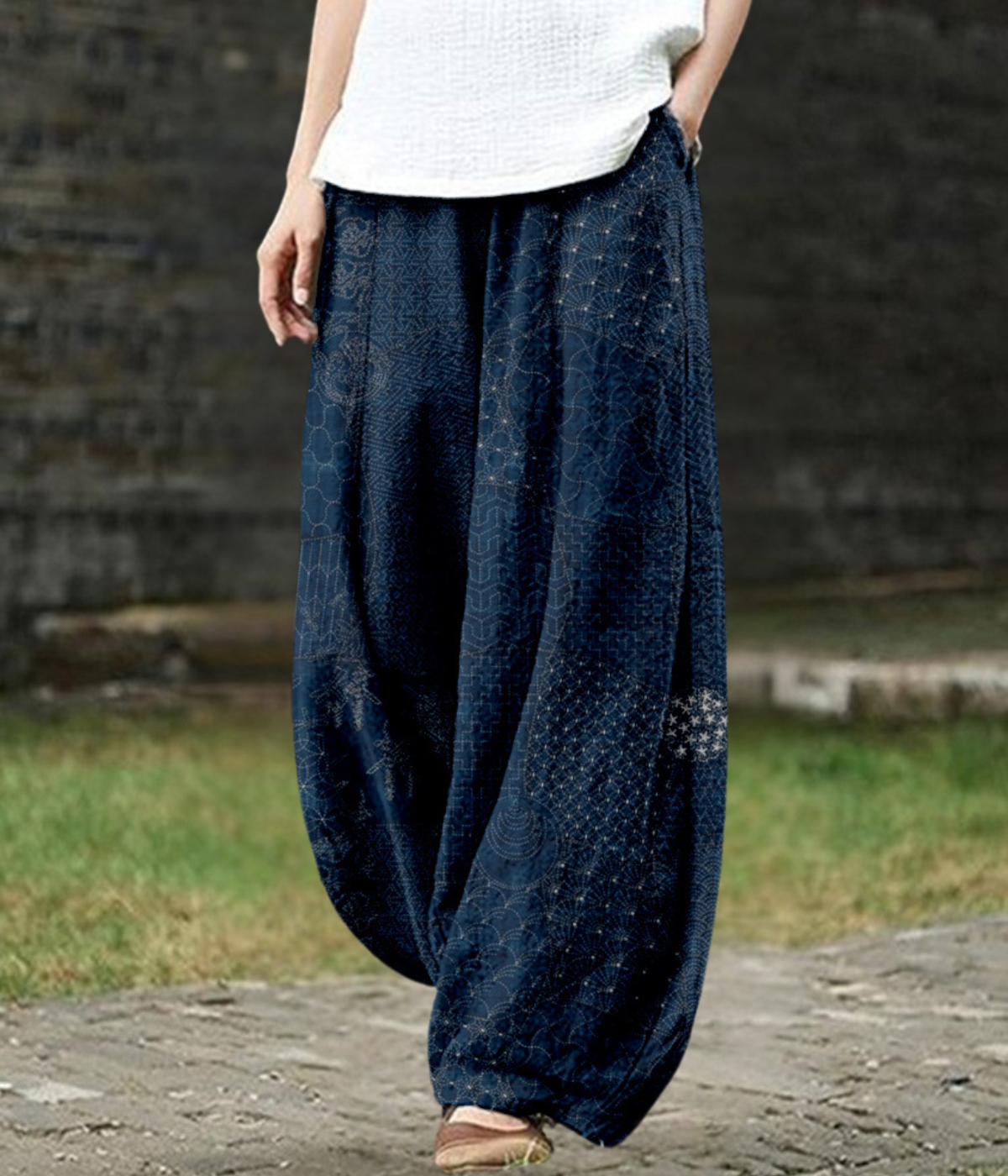 Limona | Wide-Leg Pants with Geometric Print