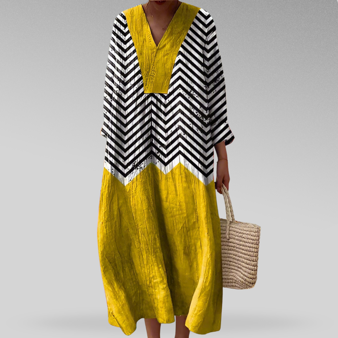 Marissa – Graphic Contrast Maxi Dress for Women