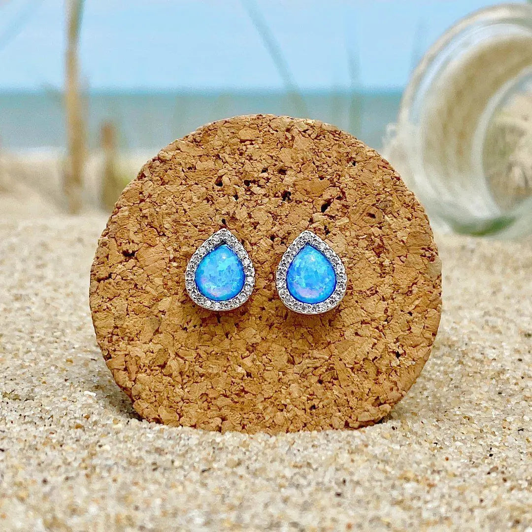 Opal and Silver Earrings